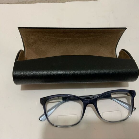 Burberry Blue Gray Clear Lucite Wayfarer Glasses Italy B2242 3599 53 17 140 - Picture 1 of 10